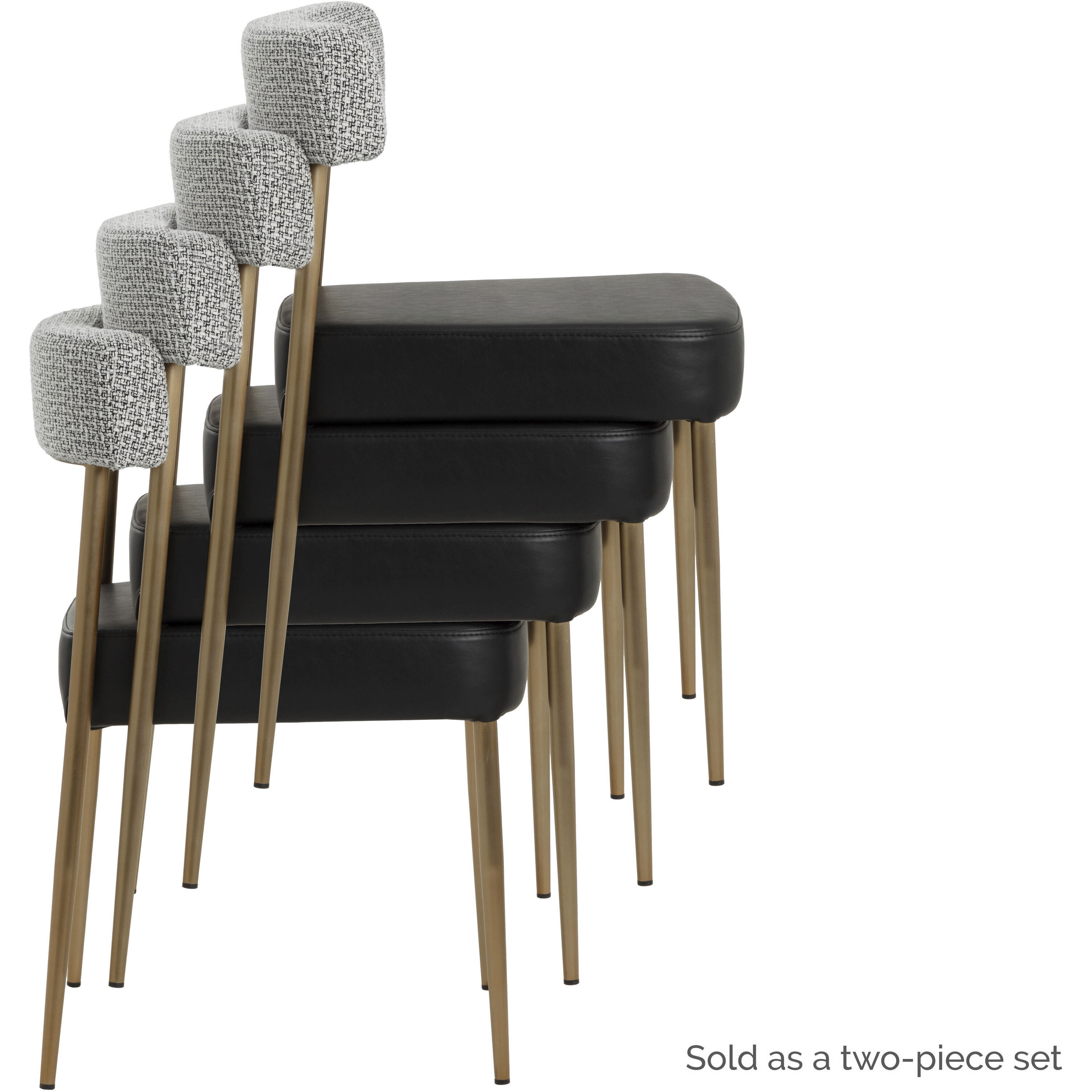 Ashwin Bravo Black / Helios Check Black Stackable Dining Chair